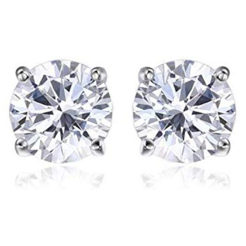 💗 1/2ct Simulated Diamond CZ Stud Earrings - Picture 5 of 7